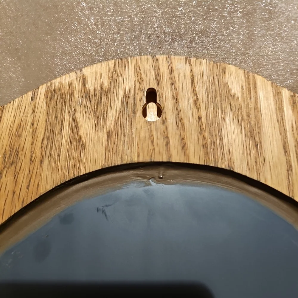 Vintage Hand Madw Elegant Oak Wall Mirror with Shelf